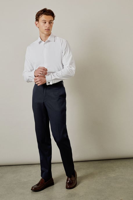 White Easy Iron Double Cuff Slim Fit Shirt - Image 2