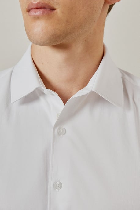 White Easy Iron Double Cuff Slim Fit Shirt - Image 5