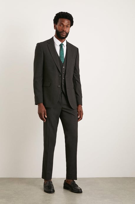 Burton Men Suit Black 2 Piece or 3 Business Formal Wedding - Image 2