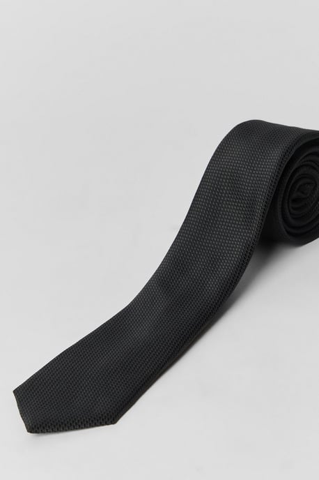 Black Textured Tie - Image 3