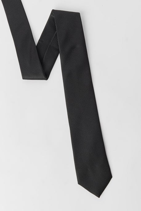 Black Textured Tie - Image 4