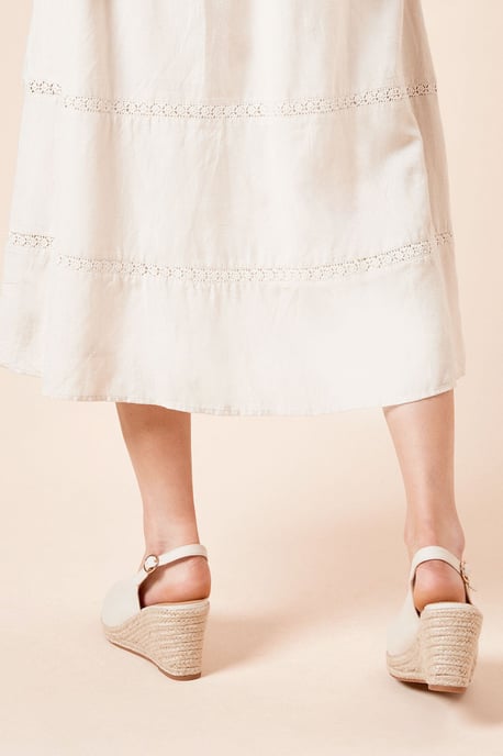 Wide Fit Riya Closed Toe Slingback Espadrille Wedge Sandals - Image 2