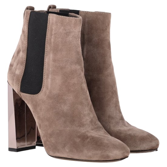 Fendi High-Heeled Chelsea Boots in Brown Suede - Image 4