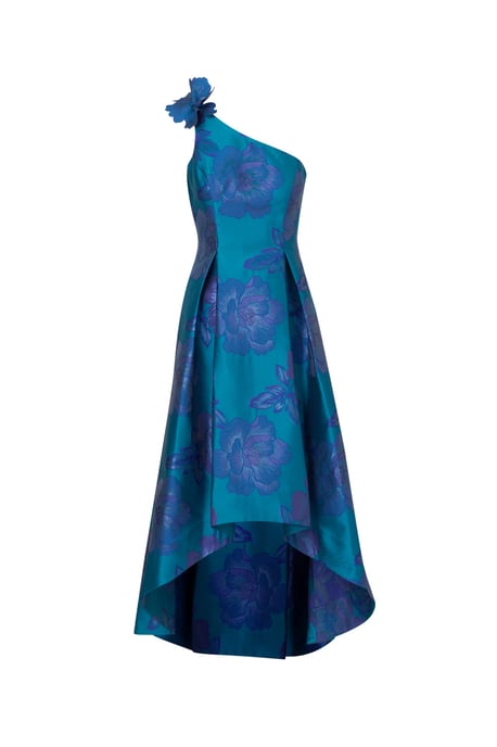 Floral Jacquard High Low Dress - Image 4