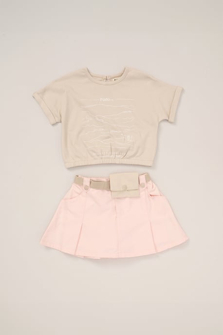T-Shirt. Skort and Belt Purse Outfit Set - Image 1