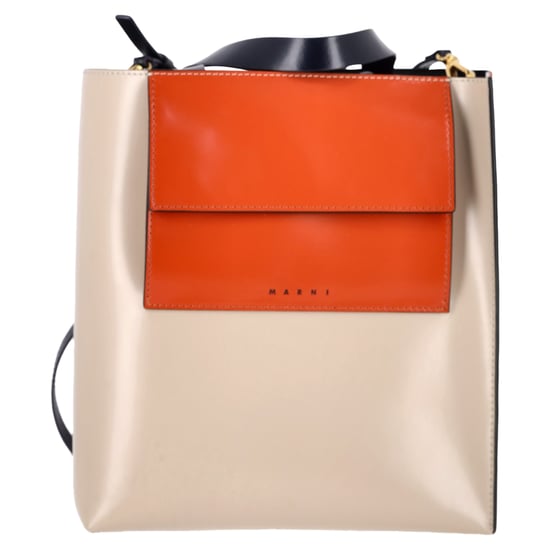 Marni Museo Small Tote Bag in Orange Leather - Image 1
