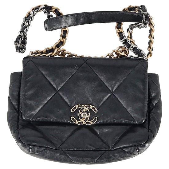 Chanel Quilted Chanel 19 Large Flap Bag in Black Leather - Image 1
