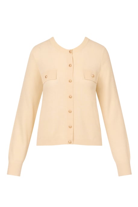 Long Sleeve Button Front Cardigan Sweater With Chest Pockets - Image 4