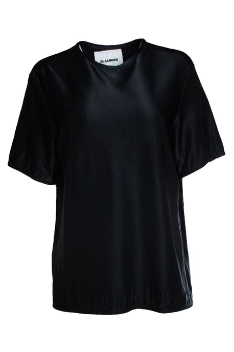 black shiny short sleeve top - Image 1