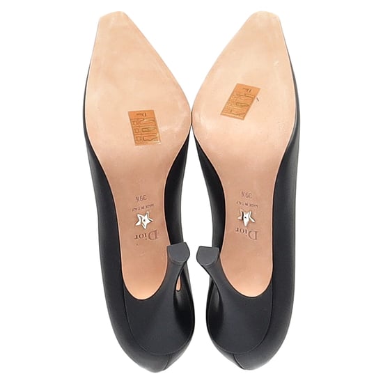 Christian Dior Vierkante Neus Pumps in Zwart Leer - Image 6