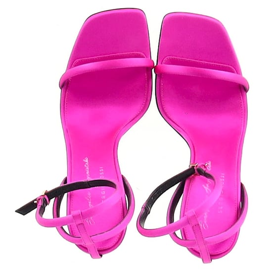 Sergio Rossi Evangelie 95 Ankle Strap Sandals in Pink Satin - Image 3