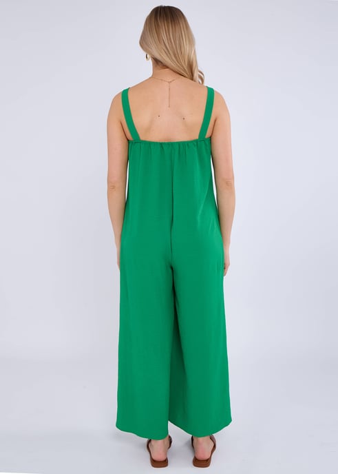 Green Air Flow Strappy Wide leg Jumpsuit - Image 2