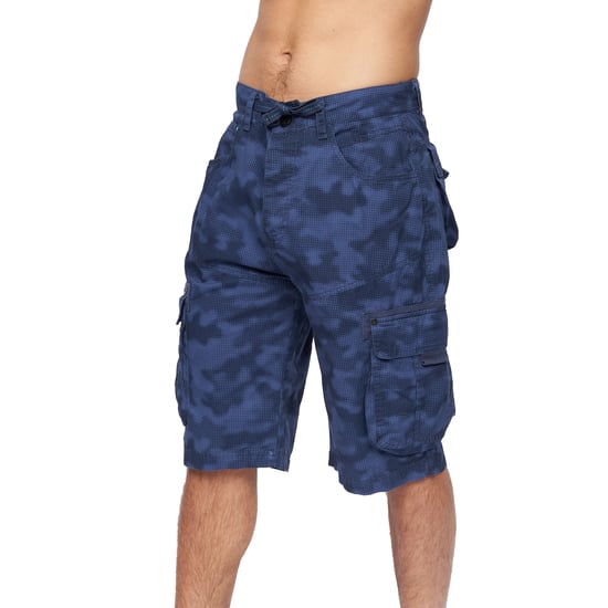 Crosshatch Mens Hanwhere Camo Cargo Shorts (Navy) - Image 1