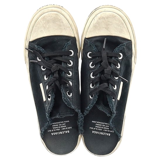 Balenciaga Paris Versleten Open-Hak Sneakers in Zwart Katoen - Image 4