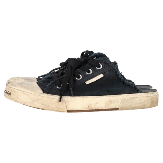 Balenciaga Paris Versleten Open-Hak Sneakers in Zwart Katoen - Image 5