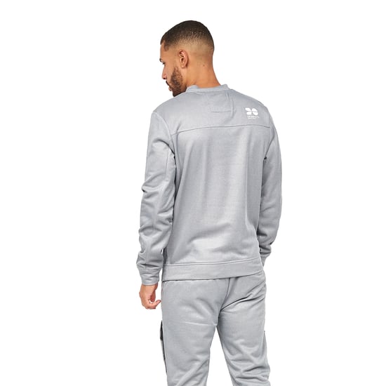 Crosshatch Mens Langtons Crew Neck Track Top (Charcoal) - Image 2
