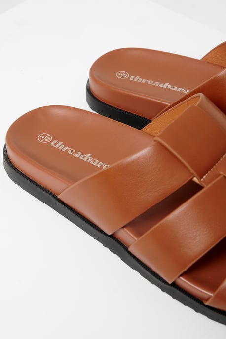 Tan Gladiator Slip-On Sandals - Image 3
