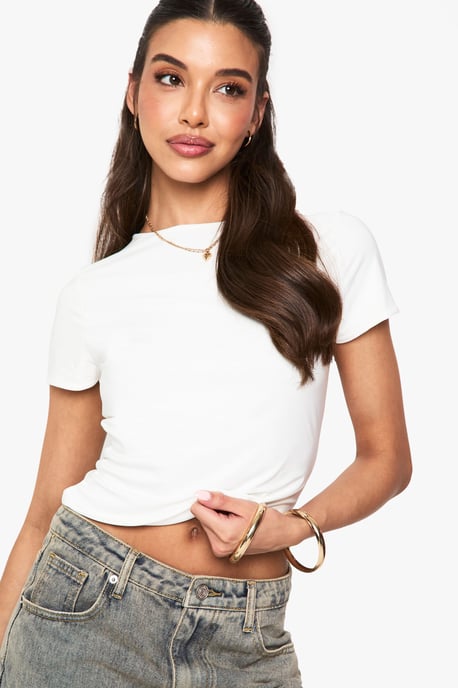 Double Layer Slinky Fitted T-Shirt - Image 4