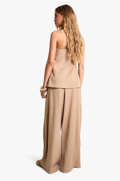 Tailored Pleated Wide Leg Trousers - Image 2