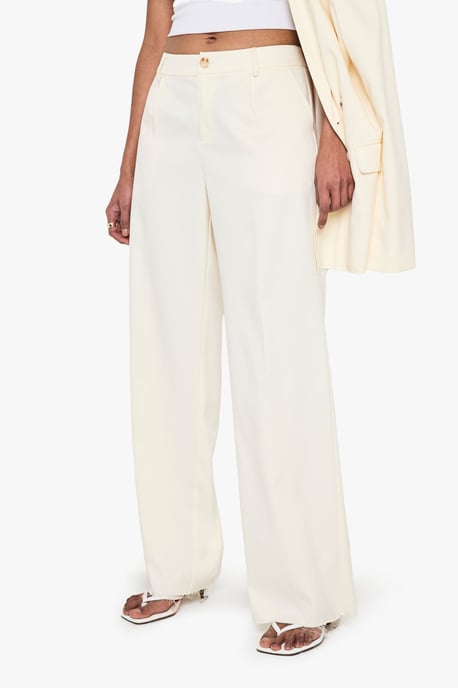 Woven Tailored Frayed Hem Wide Leg Trousers - Image 4