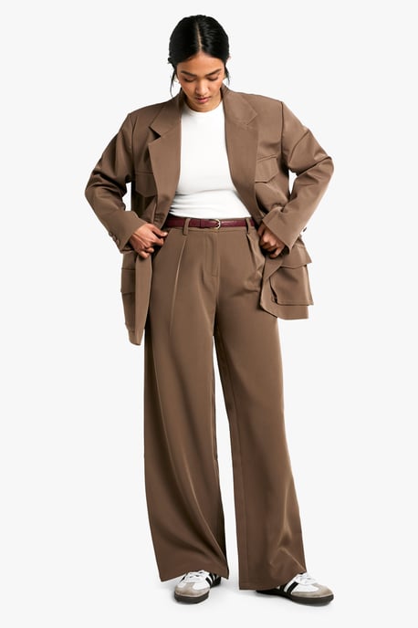 Woven Tailored Wide Leg Trousers - Image 1