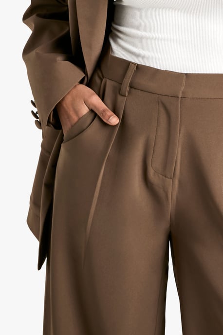 Woven Tailored Wide Leg Trousers - Image 4