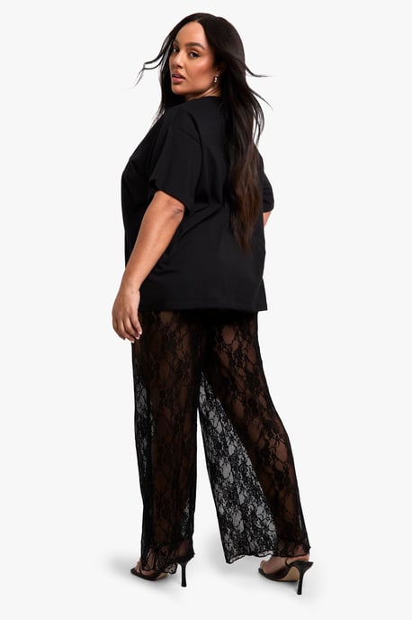 Plus Lace Wide Leg Trousers - Image 2