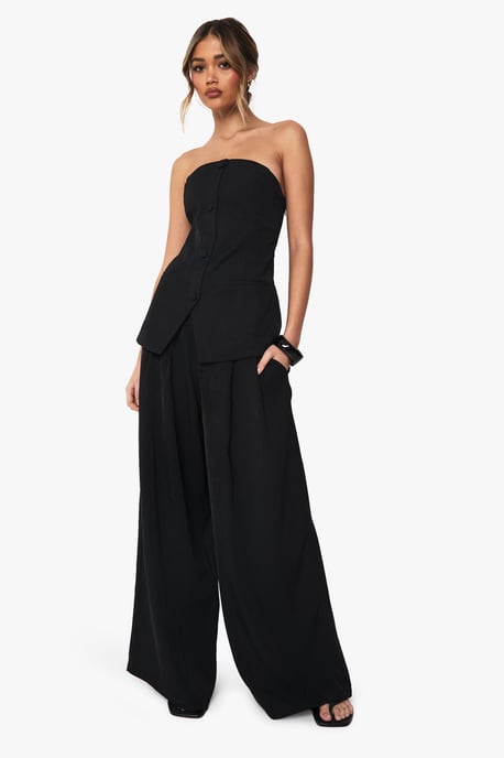 Tailored Pleated Wide Leg Trousers - Image 3