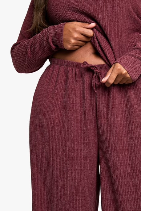 Plus Textured Drawstring Waist Trouser - Image 4