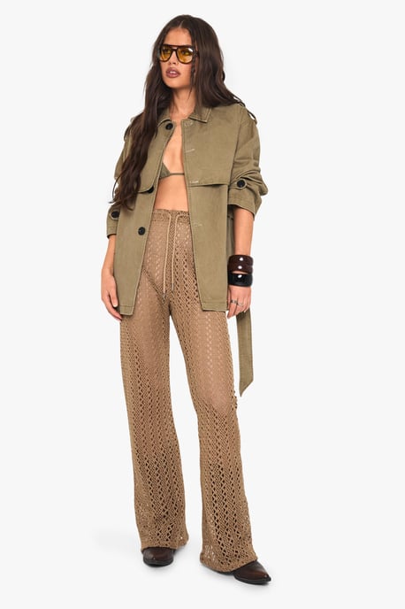Crochet Wide Leg Beach Trouser - Image 1
