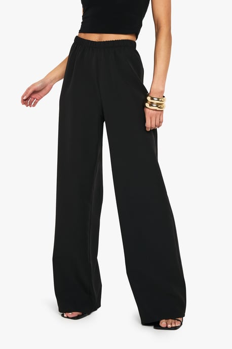 Woven Elasticated Wide Leg Trousers - Image 4