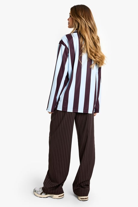 Pinstripe Drawstring High Waisted Trouser - Image 2