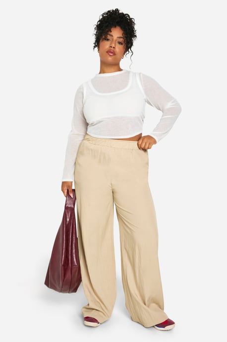 Plus Nylon Wide Leg Trouser - Image 1