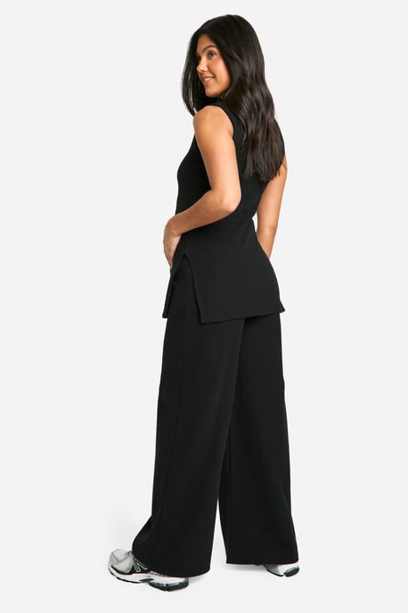 Maternity Soft Rib Wide leg Trousers - Image 2