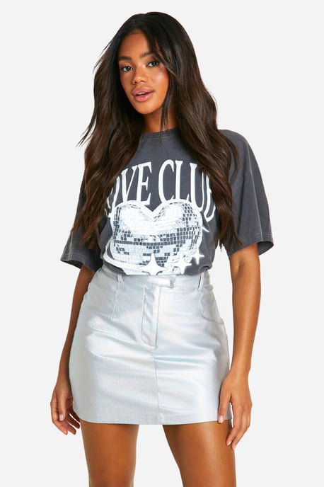 High Waisted Iridescent Mini Skirt - Image 1
