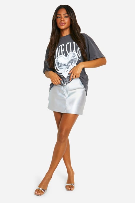 High Waisted Iridescent Mini Skirt - Image 3