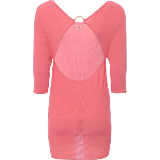 Morgan Womens Coral Open Back Detail Knitted Top - Image 2