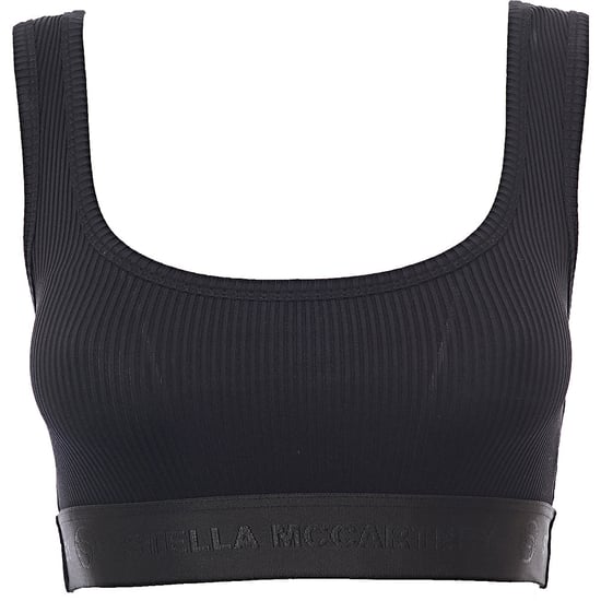 Stella Mccartney Womens S-Wave Technical Rib Q-Nova Cropped Top in Black - Image 1