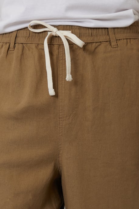 Stone Linen Blend Loose Fit Trousers - Image 4