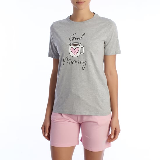 Women's summer pajamas 100% cotton KL40000 Short-sleeved T-shirt and shorts, spring-summer pajamas - Image 1