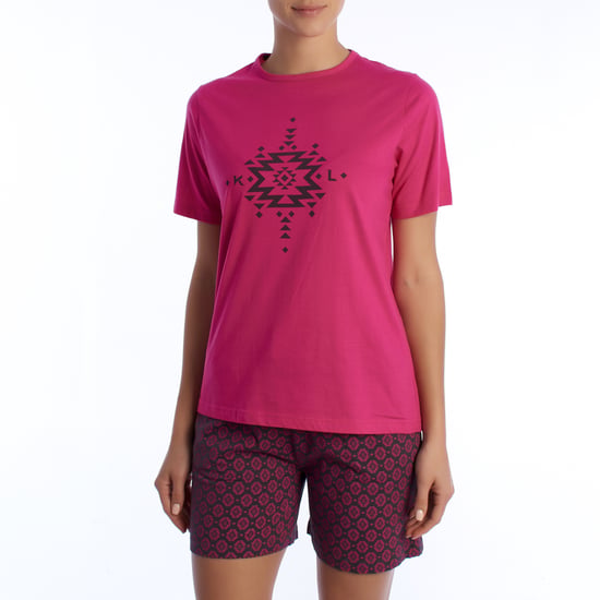 Women's summer pajamas 100% cotton KL40000 Short-sleeved T-shirt and shorts, spring-summer pajamas - Image 1