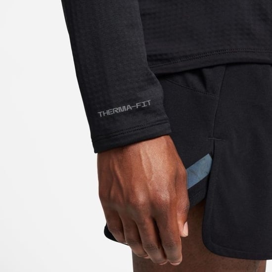 Nike Men's Therma Fit Element Long Sleeve Crew Top Black - Image 4