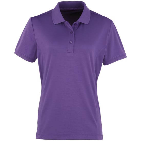 Premier Dames/dames Coolchecker korte mouw Pique Polo T-Shirt (Paars) - Image 1