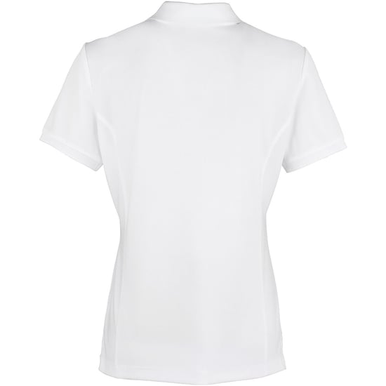 Premier Womens/Ladies Coolchecker Short Sleeve Pique Polo T-Shirt (White) - Image 2
