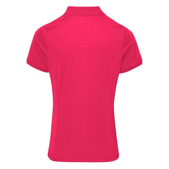 Premier Womens/Ladies Coolchecker Short Sleeve Pique Polo T-Shirt (Hot Pink) - Image 2