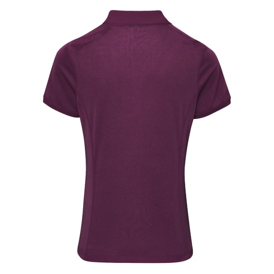Premier Womens/Ladies Coolchecker Short Sleeve Pique Polo T-Shirt (Aubergine) - Image 2