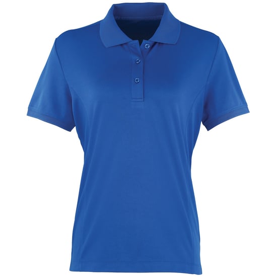 Premier Womens/Ladies Coolchecker Short Sleeve Pique Polo T-Shirt (Royal) - Image 1