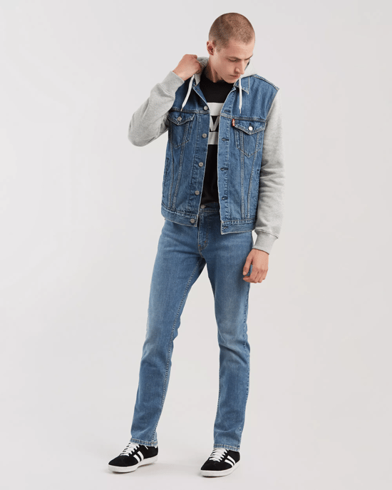 Levi’s Men’s 511 Slim Fit Flex Jeans Medium Blue Wash Denim - Image 1