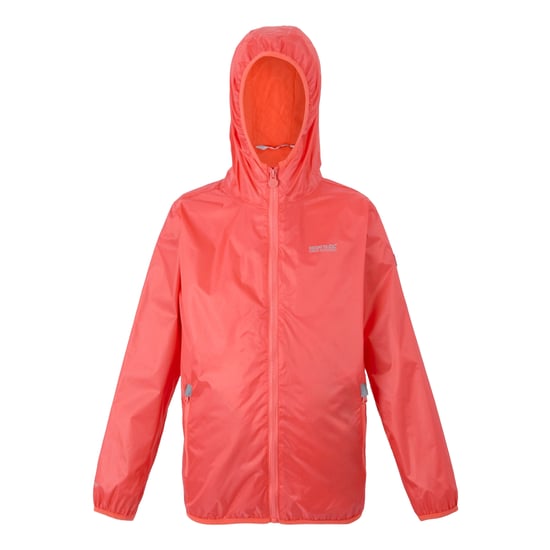 Regatta Great Outdoors Childrens/Kids Lever II Packaway Rain Jacket (Peach Bloom) - Image 1