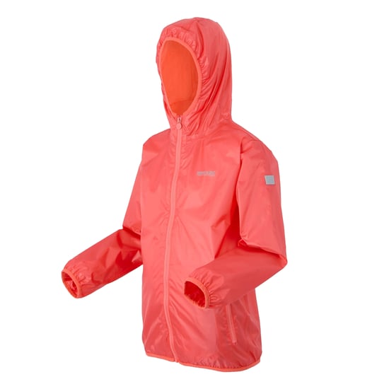 Regatta Groot Buitenshuis Kinderen/Kinderen Lever II Packaway Rain Jacket (Perzikbloesem) - Image 3